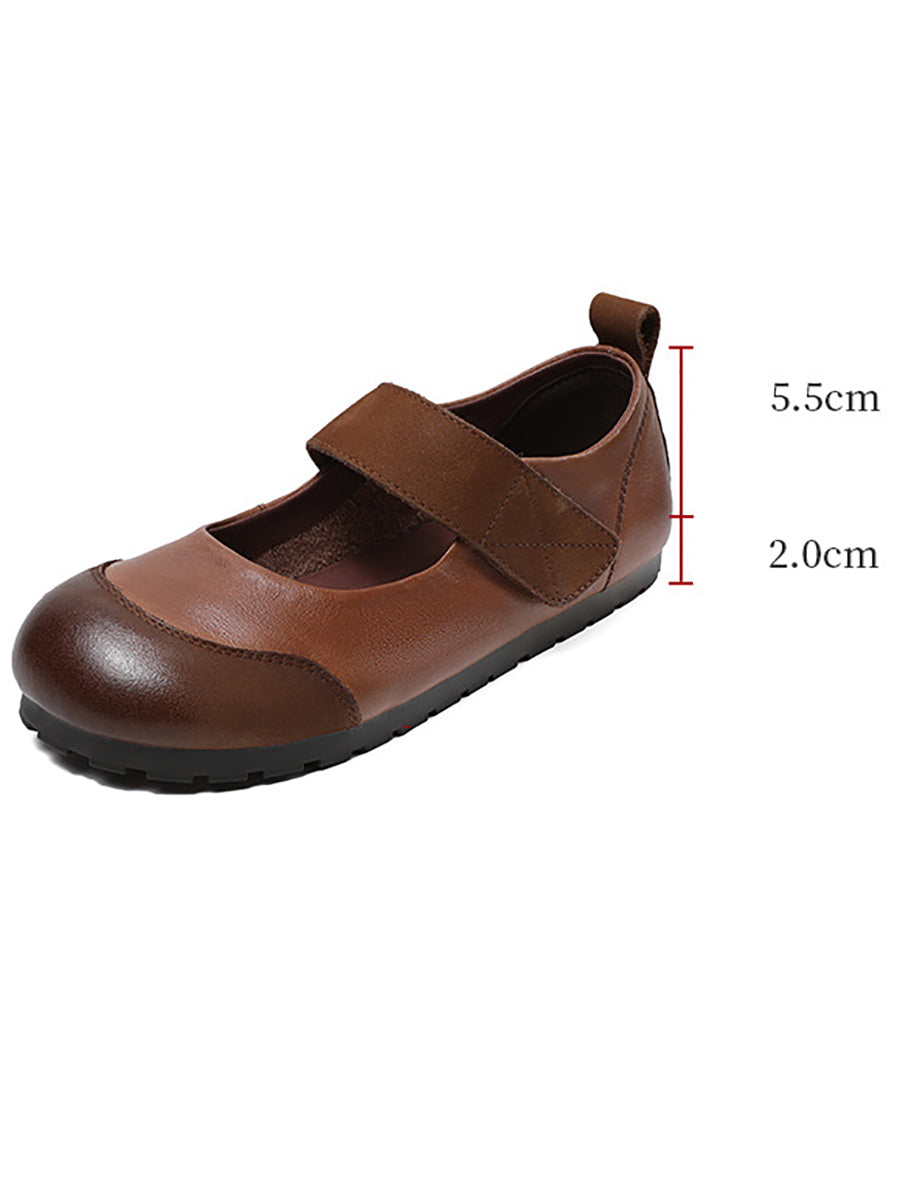 Women Summer Soft Solid Leather Flat Shoes QW1020