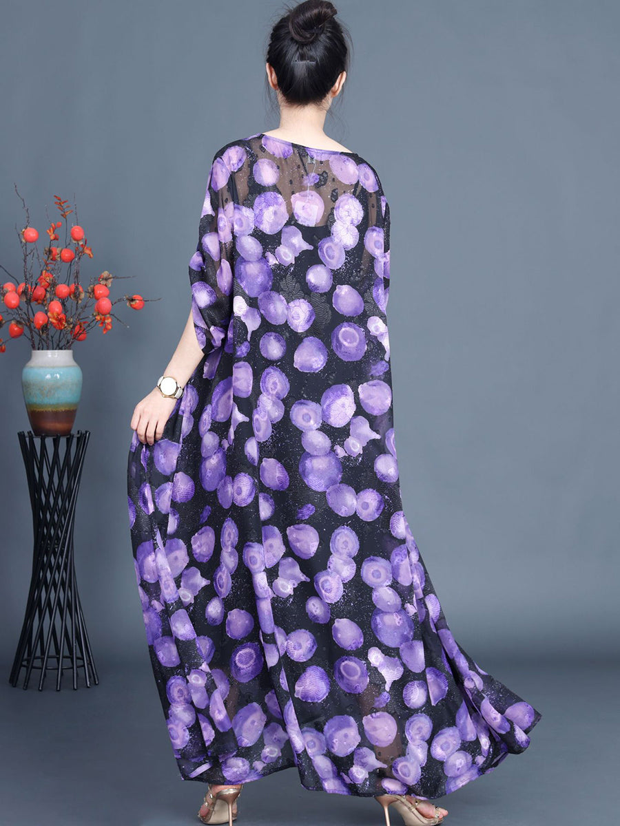 Women Summer Jacquard Loose Maxi Dress KL1004