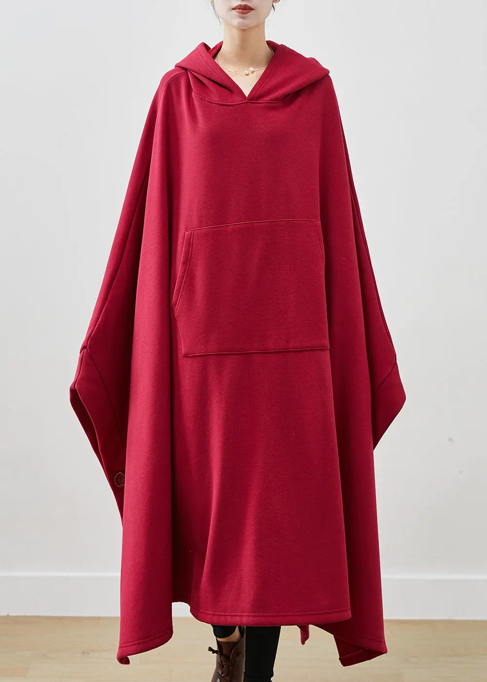 Art Mulberry Asymmetrical Oversized Cotton Sweatshirts Dress Winter Ada Fashion