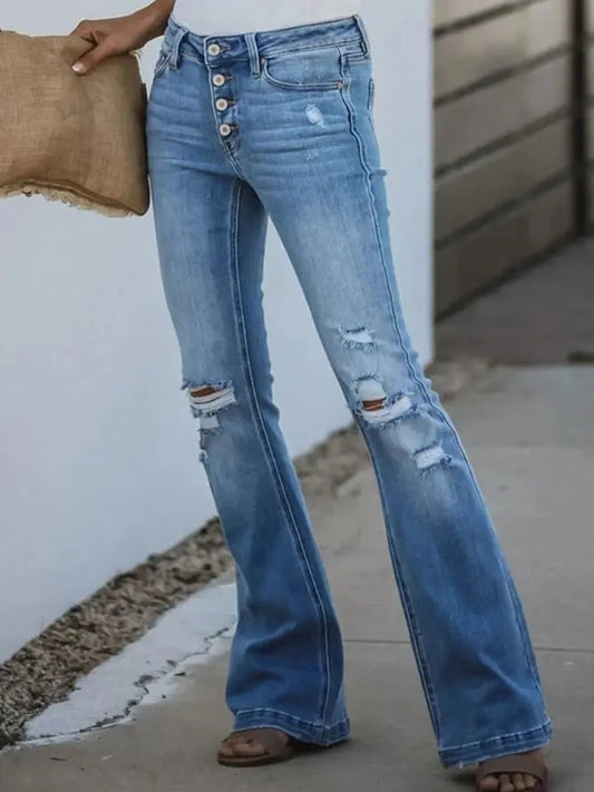 As Picture Holiday Ripped Denim Pants adawholesale