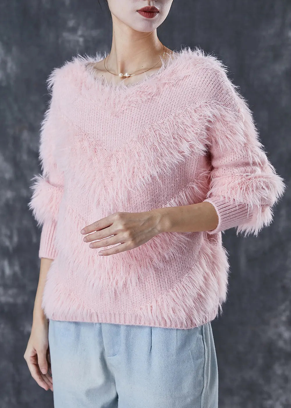 Boho Pink Tasseled Thick Knit Sweaters Winter Ada Fashion