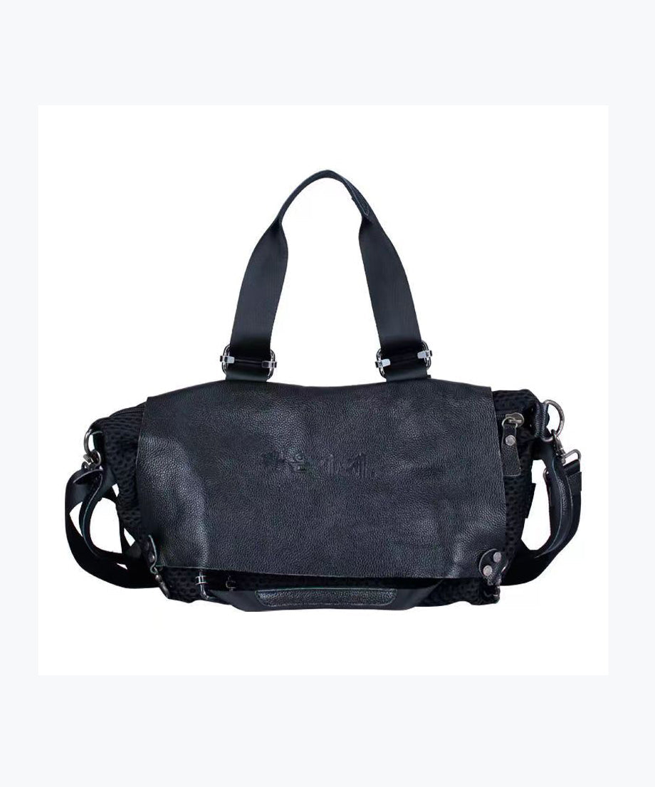 Casual Black Large Capacity Calf Leather Messenger Bag ZX1011 Ada Fashion