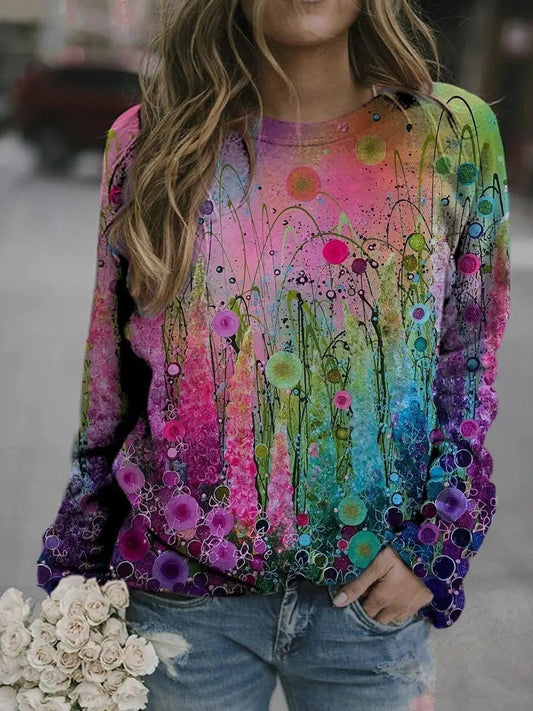 Colorful Dandelion Painting Print Fleece Sweatshirt AD353 mysite