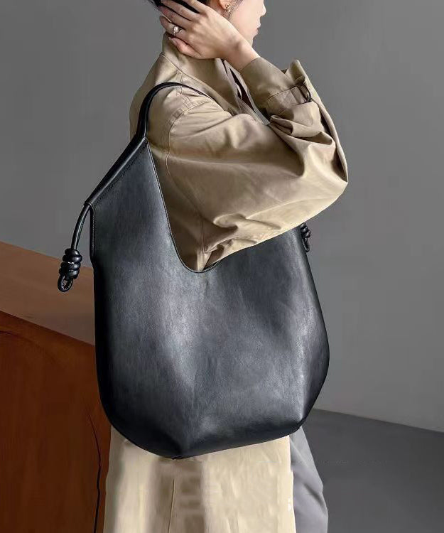Fashion Black Large Capacity Faux Leather Satchel Handbag Ada Fashion
