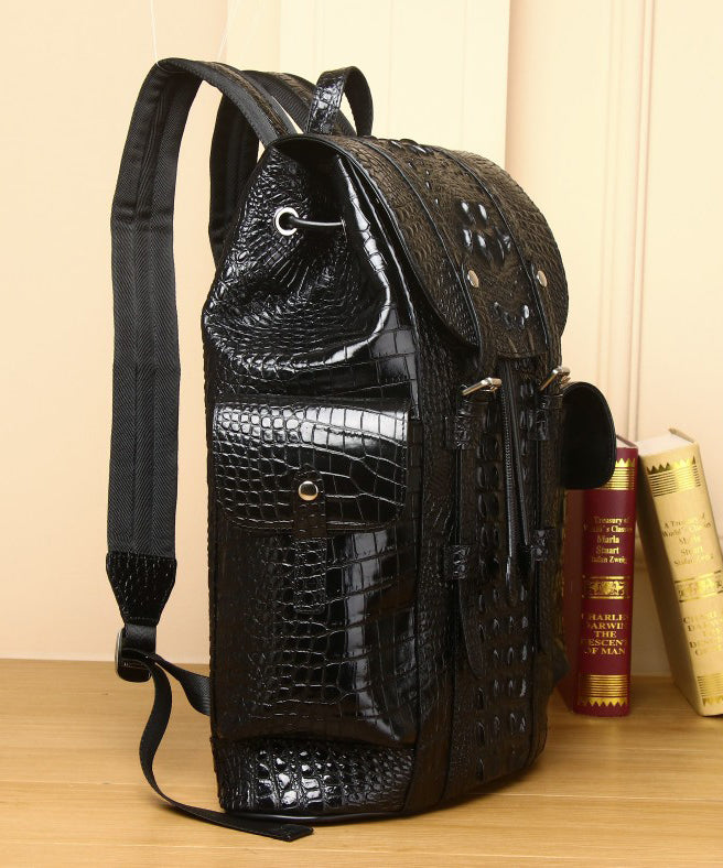 Handmade Black Large Capacity Calf Leather Backpack Bag ZX1002 Ada Fashion