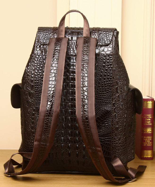 Handmade Black Large Capacity Calf Leather Backpack Bag ZX1002 Ada Fashion