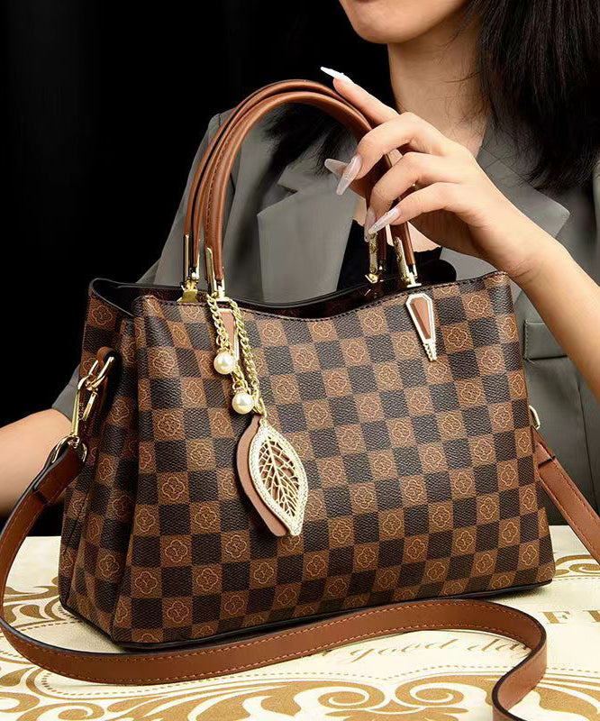 New Versatile Brown Solid Durable Leather Tote Handbag ZX1012 Ada Fashion
