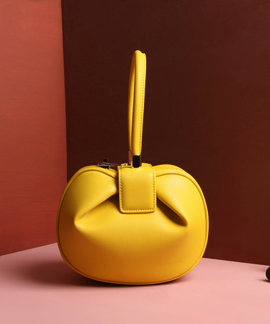 Original Design Yellow Calf Leather Tote Handbag HJ1025