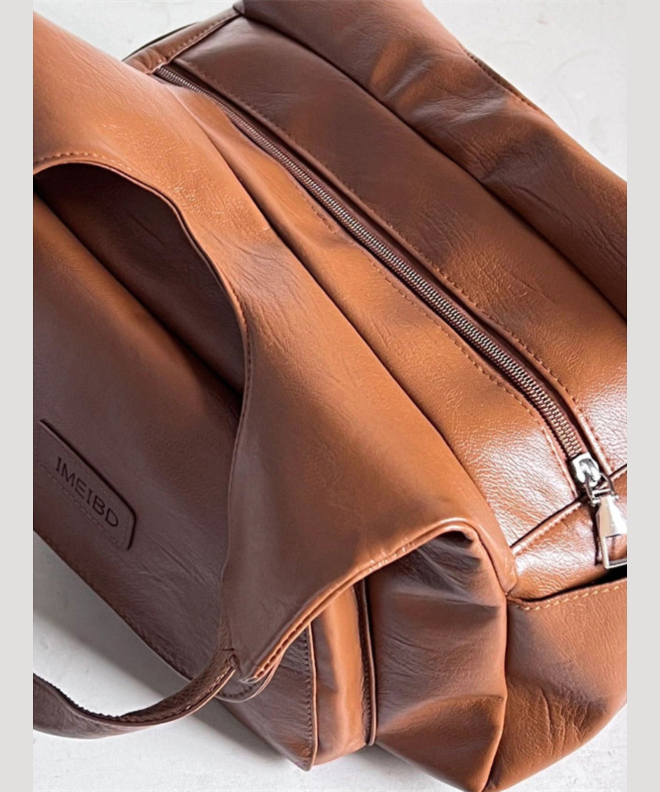 Retro Versatile Brown Large Capacity Faux Leather Satchel Handbag SX1007