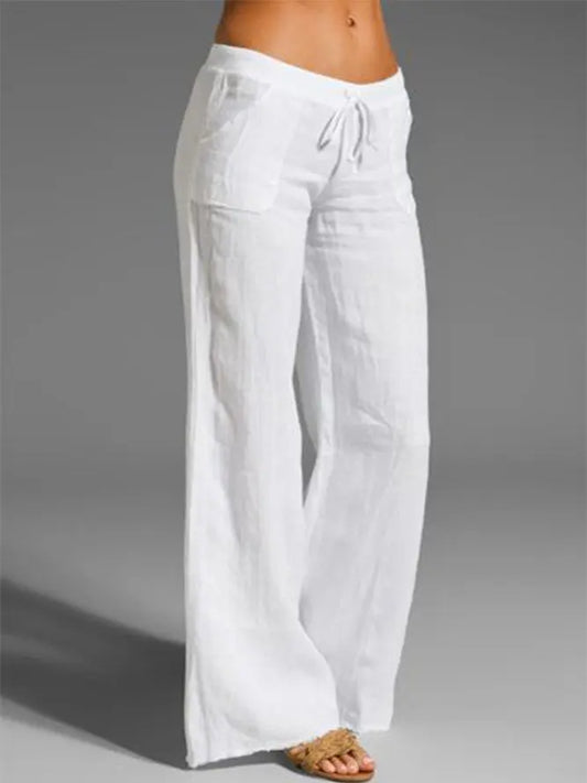 Woman Linen Casual Sweet Solid Pants AD425 adawholesale