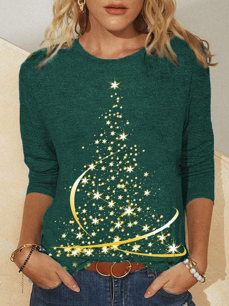 Christmas tree Crew Neck T-shirt  QH107