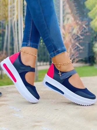 Soft and Comfortable Velcro Thick Sole Casual Walking Shoes AD407