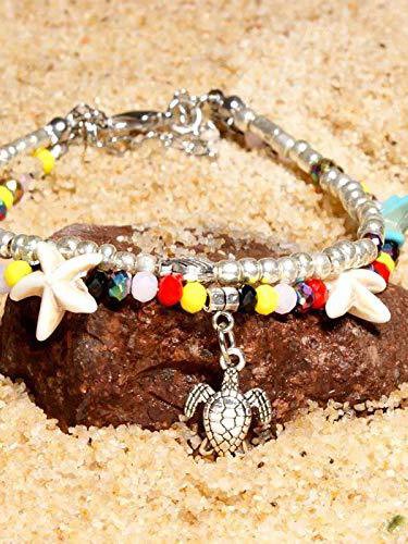 Boho Starfish Turtle Multilayer Anklet Holiday Beach Jewelry MMi57